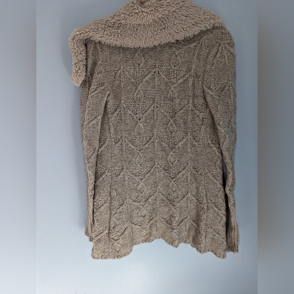 Anthropologie Bondurant Sherpa Sweater Coat Cardigan Sleeping On Snow - Picture 11 of 13